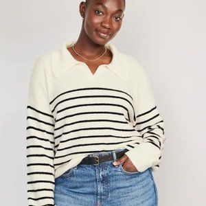 Old Navy - Striped Cozy Collared Sweater